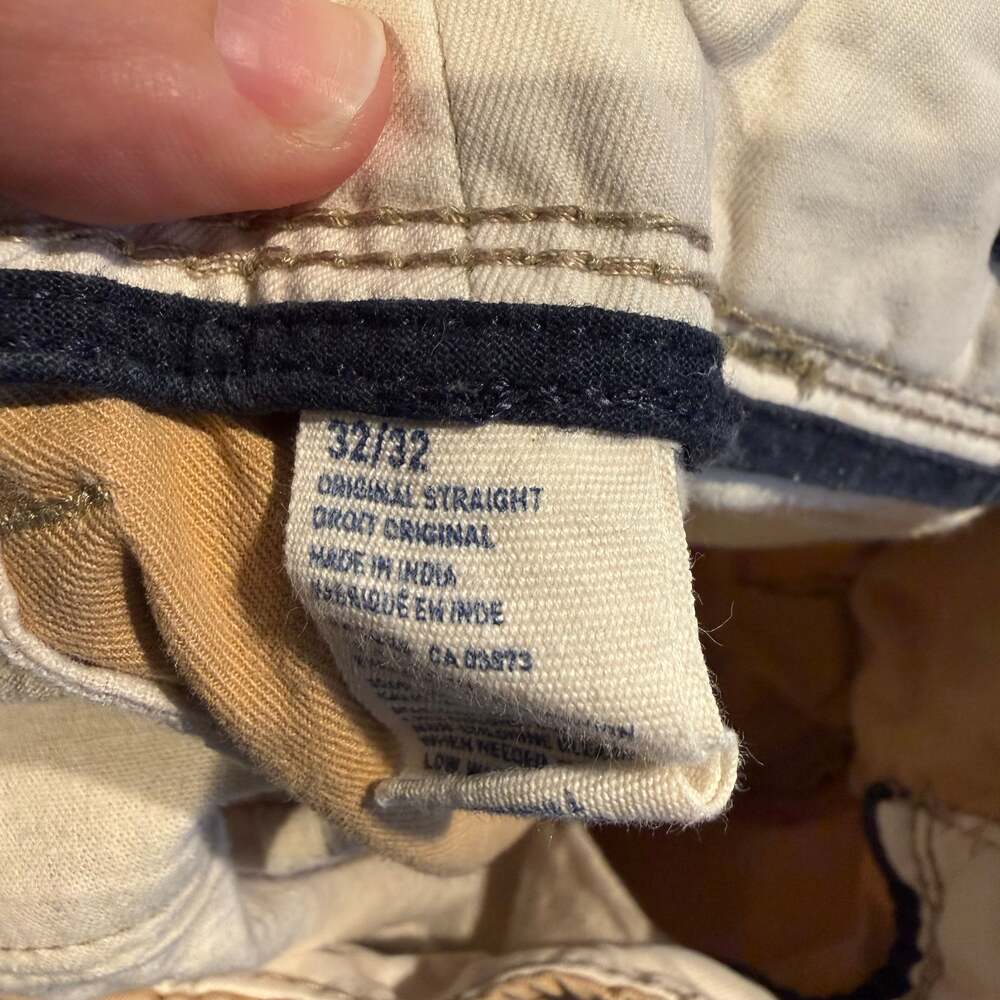 American Eagle Men’s Original Straight Chino Pants Khaki Tan Size 32x32 - Picture 4 of 5